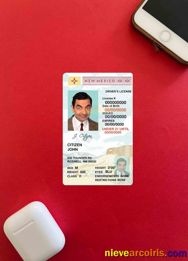 USA New Mexico driving license, photolook